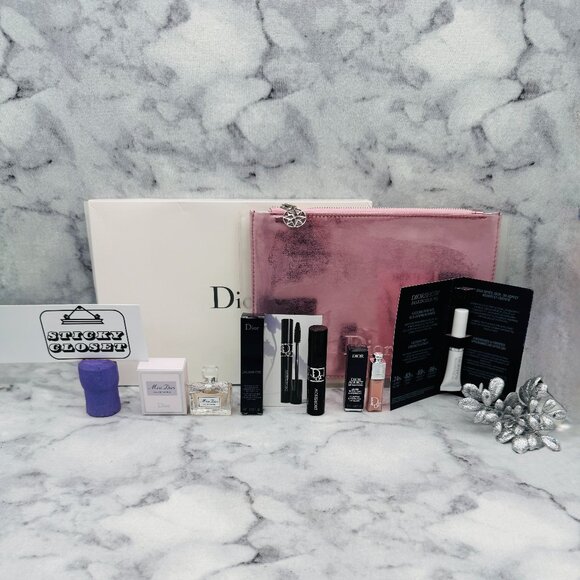 Dior Other - Dior Beauty Gift Set-Pink Pouch,Miss Dior,Mascara,Lip Gloss,Primer-5pc-BOXED-NEW